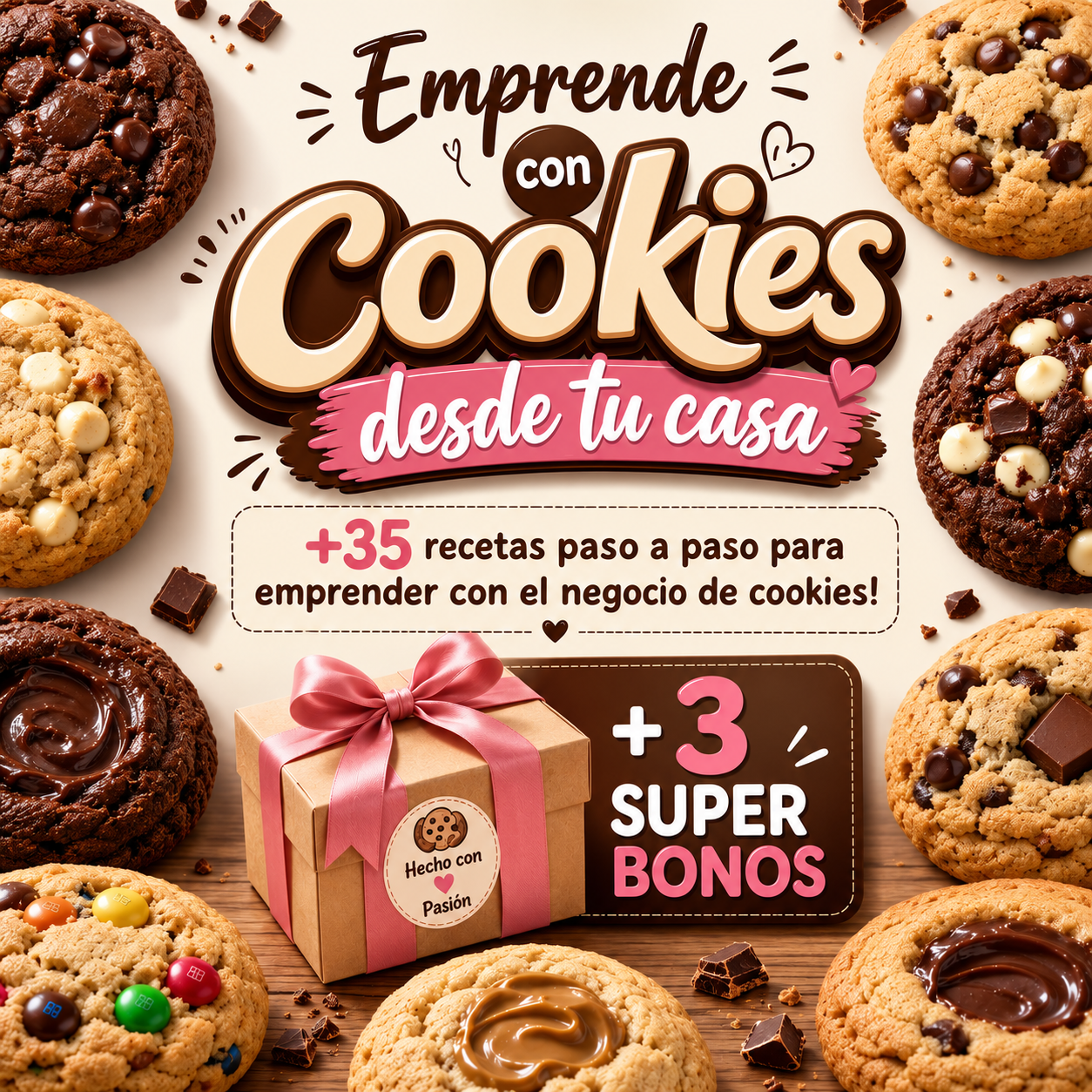 Emprende con cookies + 3 Bonos: Gana +800.000 al mes
